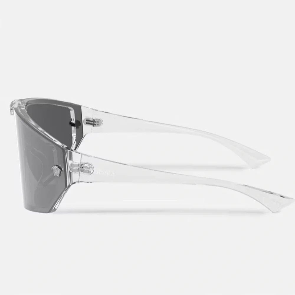 NEW VERSACE SHIELD SUNGLASSES MOD 4461 148/6V GREY BLUE VE4461 1486V EYEWEAR